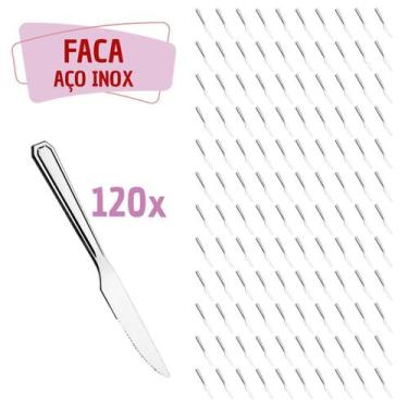 Imagem de Jogo 120 Pçs Faca Reforçada Inox Restaurante / Bar / Casa - PRATICASA,