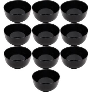 Imagem de 10 Tigelas de Vidro Opalino 700ml Diwali Black 14x8cm Lyor Bowl Petisc