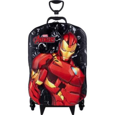 Imagem de Mochila Infantil com Rodinha Homem de Ferro 3D - Maxtoy