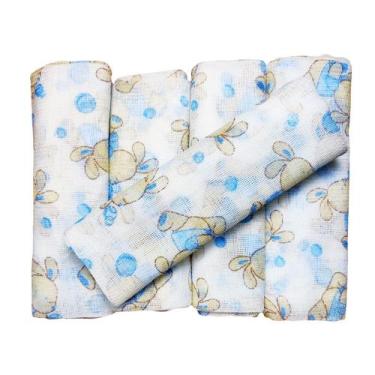 Imagem de Fralda de Pano Bebê Simples Kit com 5 Unidades 60x60cm 100% algodão Mi