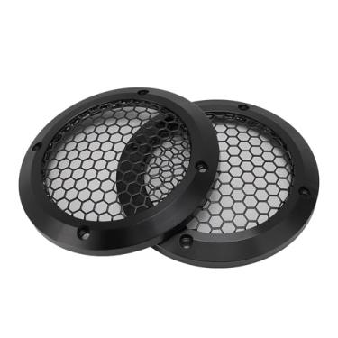 Imagem de 2 PCS Grelhas de Alto-falante de 4,92 pol., Tampas de Grade de Alto-falante de Carro, Malha de Grades de Alto-falante de Subwoofer Redondo Preto Com 8 Parafusos, para