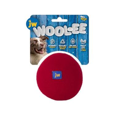 Imagem de JW Wool-EE Ball Brinquedo grande feito à mão, 100% lã, totalmente natural, durável para cães para buscar e cuidados dentários