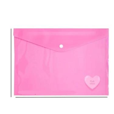 Imagem de Pasta Organizadora Plástico A4 - Porta Documentos Escritório Rosa Pink Vibes Kawaii Leonora