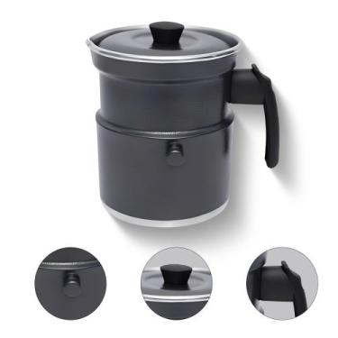 Imagem de Leiteira térmica fervedor com apito 1,5 litros em alumínio - Docesar, 