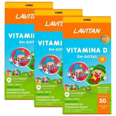 Imagem de Kit 3 und Lavitan Vitamina D 200UI Gota 30 ml - CIMED