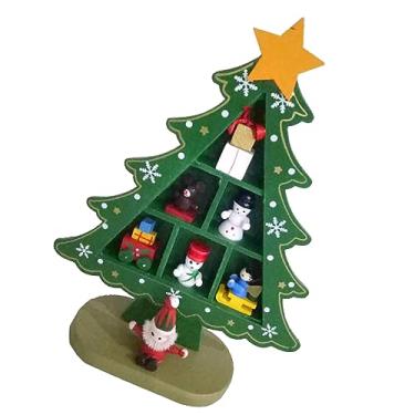 Imagem de Árvore de Natal de Madeira de Madeira Requintada Mini Convenientemente Colocada Decoração de árvore de Natal para Shopping Hotel Hotel de Natal Decoração Vermelha Requintada e fofa: Mesa (Vermelho)