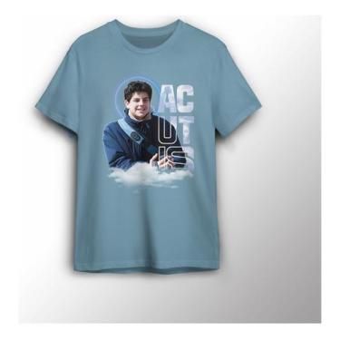 Imagem de Camiseta Unissex Anjo Carlo Acutis Católica - Lobo Sete, Azul, Bebe, M