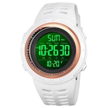 Imagem de Relógio Masculino Sk 2070 Á Prova D'água 50m Digital Shock Esportivo Branco