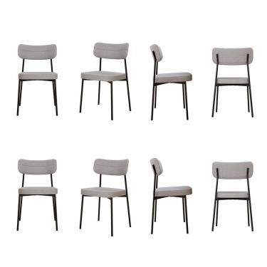 Imagem de Kit com 8 Cadeiras para Sala de Jantar Mona Yescasa Cinza Claro Corriente