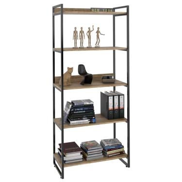 Imagem de Estante Livreiro 80Cm 5 Prateleiras Carvalho