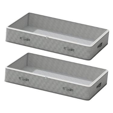 Imagem de Ioensy Recipiente de armazenamento embaixo da cama, baixo, 55L, organizador de armário de fácil acesso, recipiente de armazenamento embaixo da cama, 2 Peças