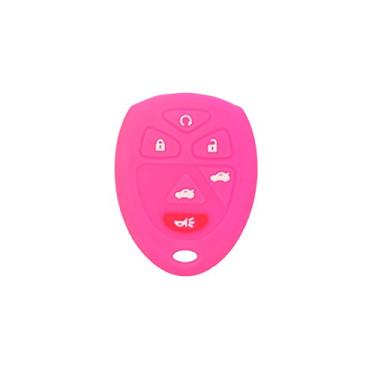 Imagem de SEGADEN Silicone Cover Protector Case Holder Skin Jacket Compatible with CHEVROLET BUICK GMC CADILLAC SATURN 6 Button Remote Key Fob CV4608 Rose