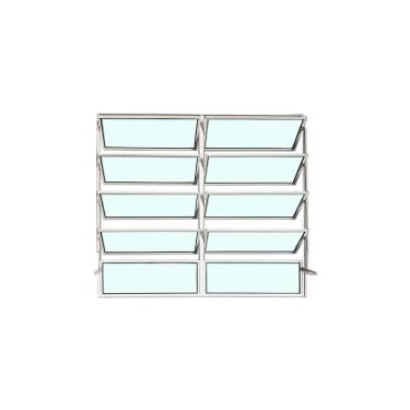 Imagem de Vitro Basculante 2 Seções Branco 100x120 Linha Esmeralda Vidro Liso