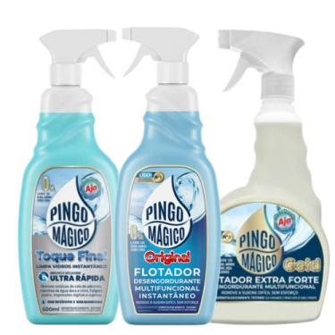 Imagem de Pingo Magico Original 1L + Pingo Magico Gold 1L + Pingo Magico Limpa V