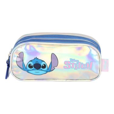 Imagem de Estojo Escolar Stitch Holográfico 3 Divisórias - Luxcel