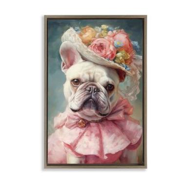 Imagem de Stupell Industries Design de arte de parede em tela flutuante marrom francês real feminino por Wumples, 63 x 43 cm