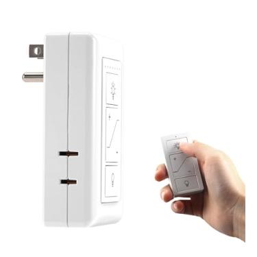 Imagem de Regulador de luz de plugue (regulador de luz inteligente + controle remoto) interruptor de luz digital para luzes LED/CFL reguláveis e incandescente/halogênio, branco
