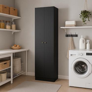 Imagem de Armário Multiuso Genialflex Xangai 2 Portas Preto Fosco