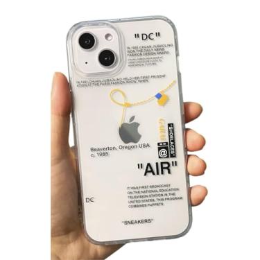 Imagem de GaraiCkeey Capa fina à prova de choque para iPhone 14 Plus de 6,7 polegadas, capas de borracha transparente de tênis da marca de calçados esportivos, capa protetora de ajuste completo de TPU macio