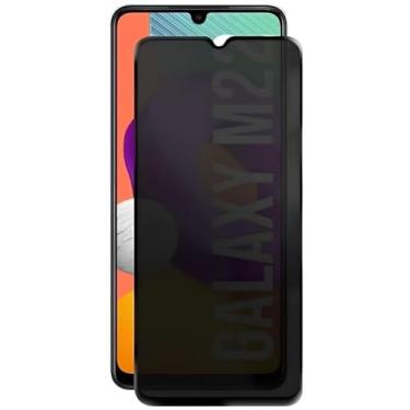 Imagem de [GL CASES] Película Privacidade Samsung Galaxy M22 Anti Risco Privativa De Vidro Temperado 3D Proteção 9H Pelicula Samsung Galaxy M22 Anti Espião Cobertura Total Da Tela + Kit Limpeza Para Aplicação