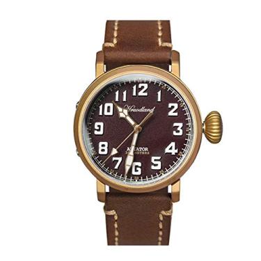 Imagem de Relógio masculino Hruodland Bronze Automático Gradient Pilot Relógio de pulso masculino com vidro safira 300 m à prova d'água mecânico Flieger para homens, Vermelho