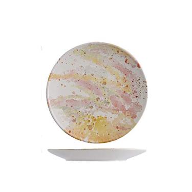 Imagem de Prato de serviço com motivos de céu estrelado prato de jantar, prato de uso diário adequado para sobremesa, macarrão, salada, bife, prato de aperitivo de porcelana de 20 cm. Pratos (Cor: 1, Tamanho: 2