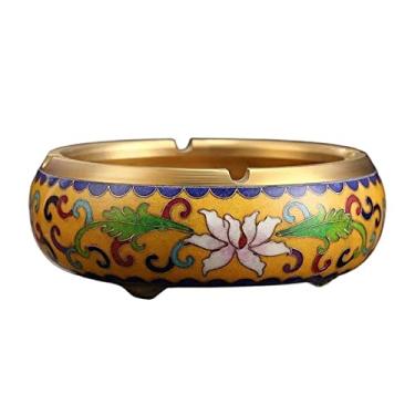 Imagem de Cinzeiro de ervas daninhas grande cinzeiro de cobre novo estilo chinês casa sala de estar escritório criativo retro cinzeiro colecionador cinzeiros para cigarros (B)