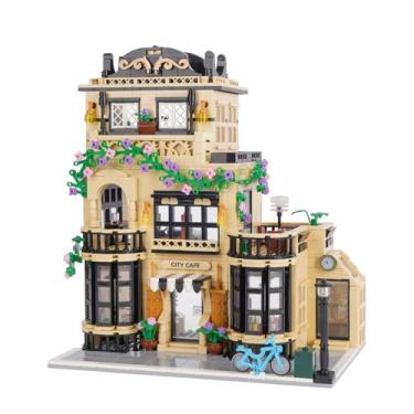 Imagem de Geniteen Conjunto 3 em 1 de construção de casas de cidade, blocos de modelos de arquitetura de villa de praia à beira-mar, brinquedos Street View, kit de construção moderna para adultos e adolescentes