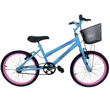 Imagem de Bicicleta Infantil Passeio Aro 20 Cesta Feminina Azul Bebê-Unissex