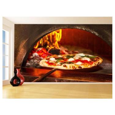 Imagem de Papel De Parede 3D Alimentos Pizza Receita Sabor 3,5M Al452 - Você Dec