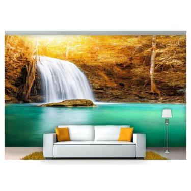 Imagem de Papel De Parede Cachoeira Natureza Outono 3D 6M² Nch129 - Você Decora