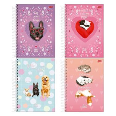 Imagem de Caderno Espiral Universitário Capa Dura 1 Matéria 80 Folhas Pet Holic Jandaia Estampa 6