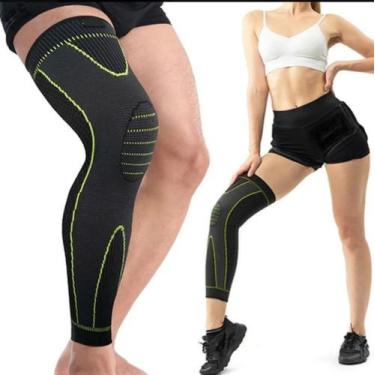 Imagem de Joelheira tensor muscular Perna Inteira Protetor Joelhos cross academi