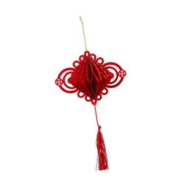 Imagem de MotiveTech Decoração de Ano em formato de favo de mel, decoração criativa para festas de primavera, lembrancinha para sala de estar, aniversário e, Nó Chinês