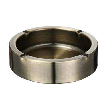 Imagem de Cinzeiro de metal de aço inoxidável engrossado, sala de estar em casa, quarto, cinzeiro, decoração antiga, bar de internet de hotel, cigarro, cinzeiro de charuto para casa (Bronze, 11,5 cm)