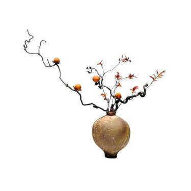 Imagem de Decorações estilo chinês simulação de flores de caqui arranjo de chá entrada para mesa buquê artificial casa de fazenda falsa