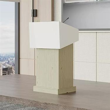 Imagem de Suporte de pódio de igreja com gaveta - Quadro de apresentação estável para restaurantes, casamentos, escritórios e salas de aula - ideal para eventos e falar em público (cor: B)