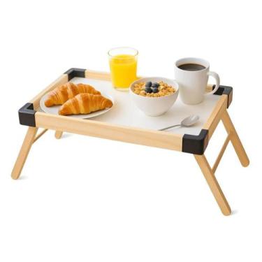 Imagem de Bandeja Dobrável Café Da Manhã Na Cama Refeições Mesa Madeira - Real S