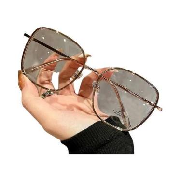 Imagem de Óculos Unissex Retrô Quadrado De Armação Grande Anti-luz Azul Para Mio