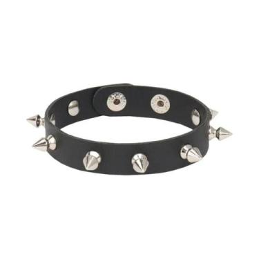 Imagem de Pulseira Unissex Punk Gótica Rock Com Pontas E Rebites, Bracelete De P