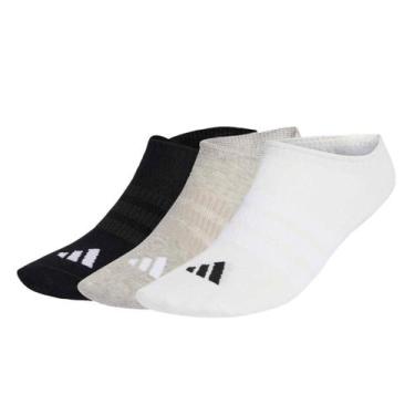 Imagem de Kit Meia Adidas Invisível - 3 Pares, Branco, 43/45