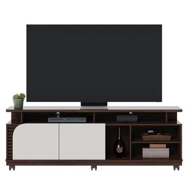 Imagem de Rack Bancada Jurerê 1.8 Nogueira Real Off White Matte - Colibri