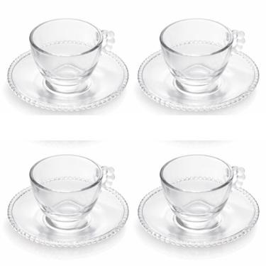 Imagem de Conjunto 04 Xícaras De Chá De Cristal 180ml Pearl Wolff