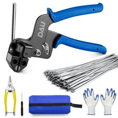 Imagem de Kit de pistola Tie Wrap em aço inoxidável com 150 gravatas DAU