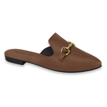 Imagem de Sapato Feminino Beira Rio Mule Bico Fino Fivela Ref: 4134.1017, Marrom
