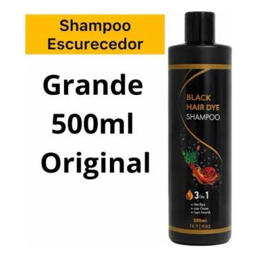 Imagem de Shampoo Escurecedor Preto 3 Em 1 Black Hair Dye 500ml - Hidralise