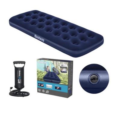 Imagem de Colchao inflavel solteiro camping + bomba manual - Bestway