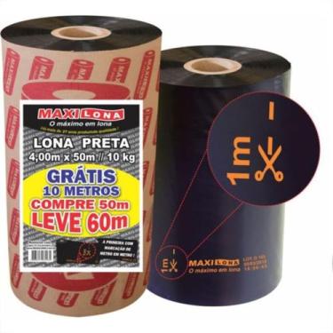Imagem de Lona Plastica Maxilona Preta Reciclada 4X 50M+10M 10Kg 70 Micras 29 - 