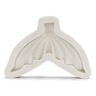 Imagem de (1pcs Grey) - Mermaid Tail Candy Moulds, Beasea Silicone 3D Mermaid Mould for Chocolate Sugar Fondant Clay Fimo Cake Decoration Grey Colour