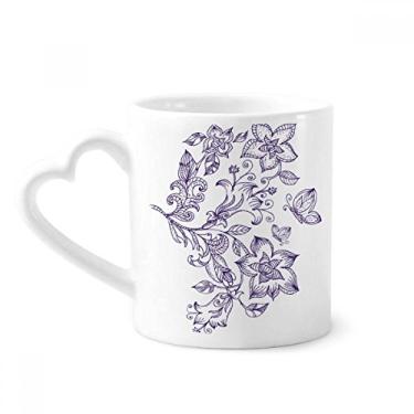 Imagem de Lilás Decorativo Clássico Padrão Caneca Café Cerâmica Copos Copo Coração Vidro